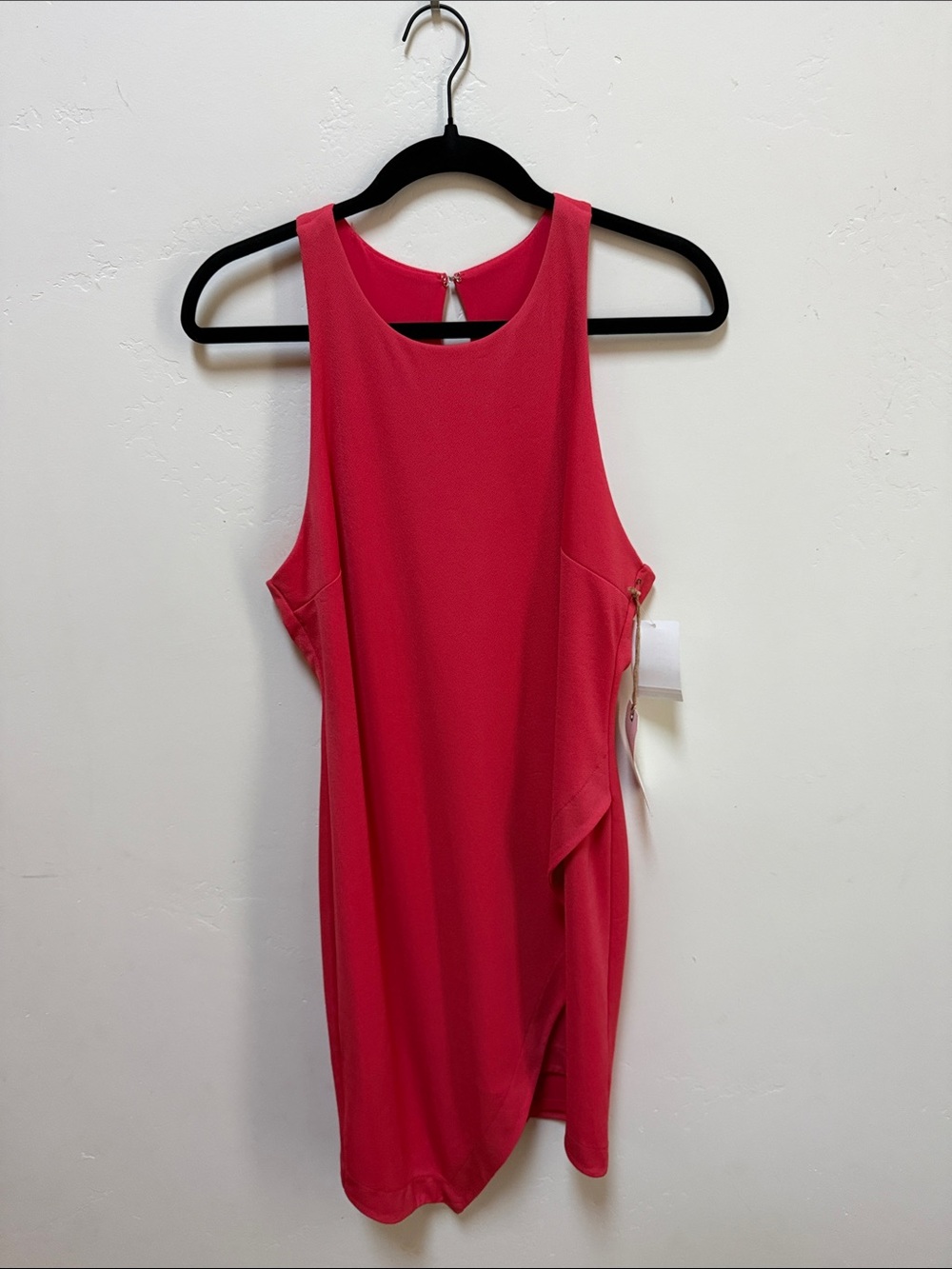 Leith Red Sleeveless Mini Dress with Side Drape